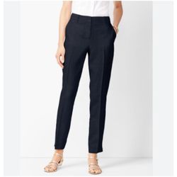 TALBOTS Black 100% Irish Linen Lightweight Business Casual Plus Size Pants