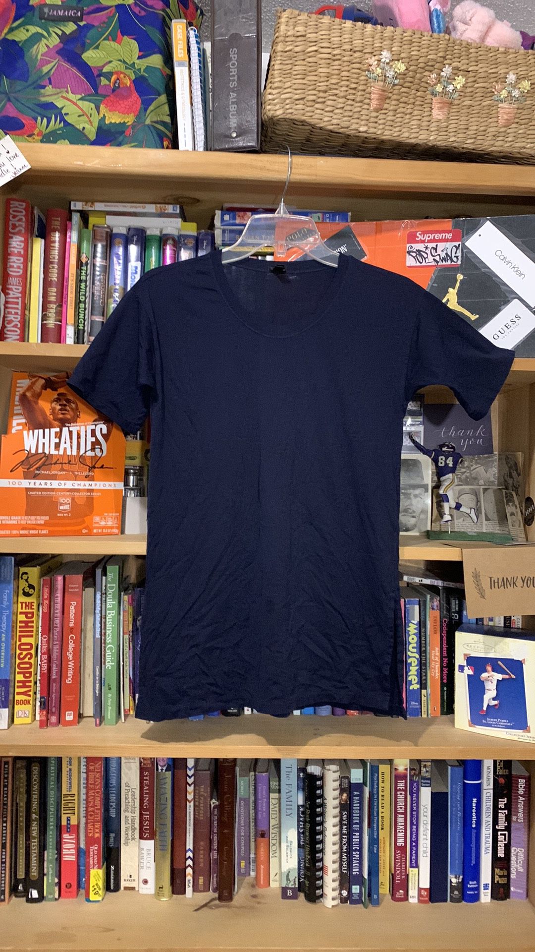 J.CREW-women’s navy blue short sleeve slim-stretch tee-shirt