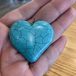 Large, turquoise heart, beautiful, vintage stone, natural turquoise