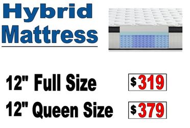 12" Hybrid Rolled up Mattress