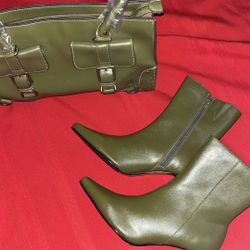 $35 Green Leather Bag  Purse Handbag New
