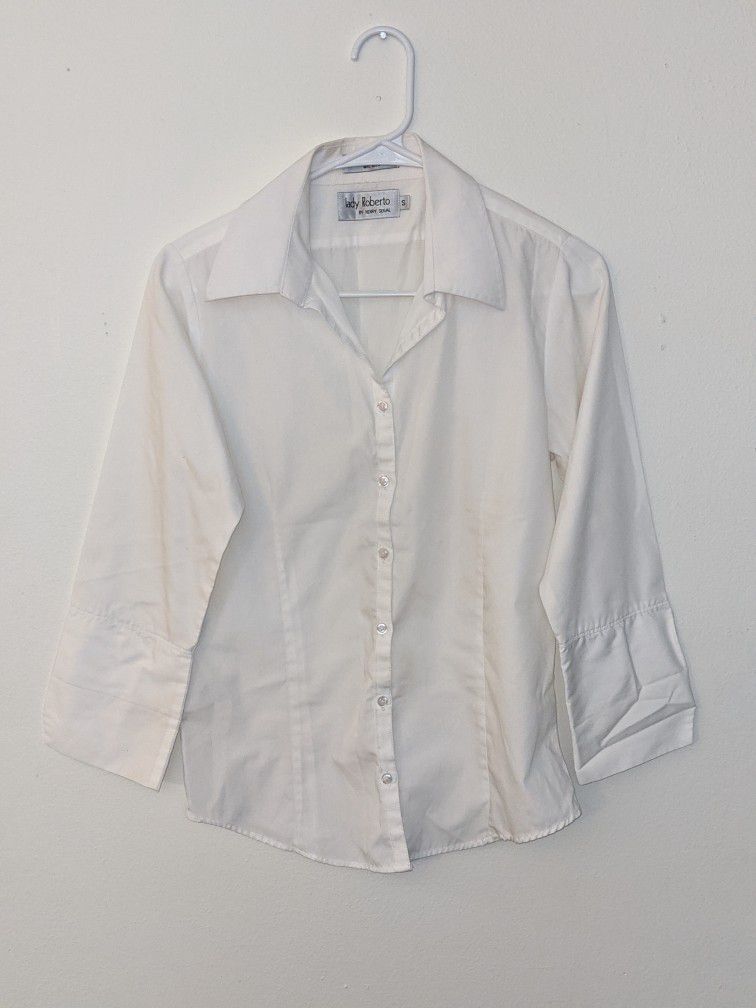 Lady Roberto White Button Up Shirts  and Time and Tru White Button Up Shirt