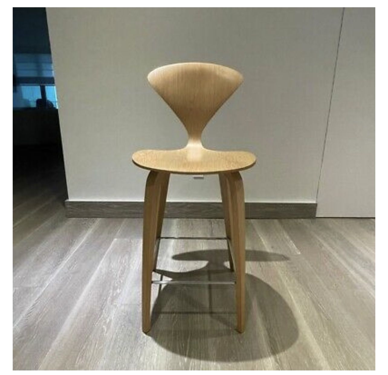 Cherner Wood Leg Stool by Norman Cherner, Counter Height, White Oak Rift Cut Furniture
