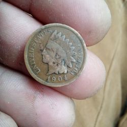 Indian Head Penny X2 And 2 Wheat Back Pennies 