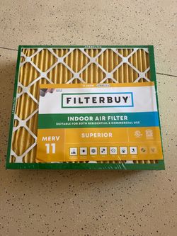 Filterbuy MERV 11 Indoor Air Filter 22x25x1 (Pack of 6).