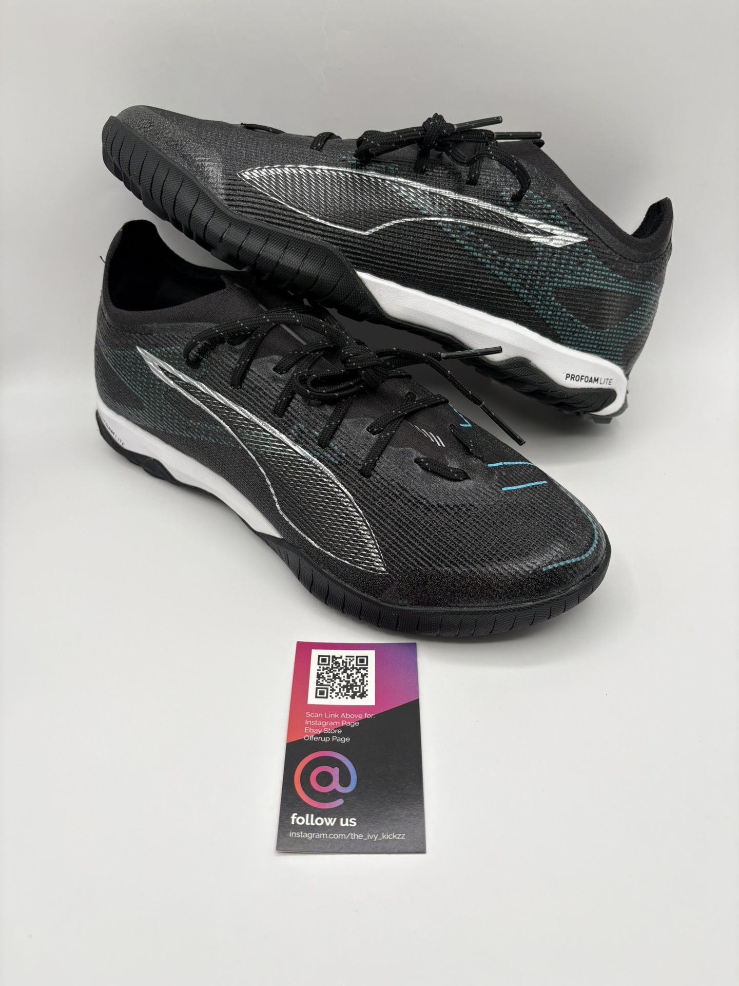 New Puma Ultra Pro 5 Cage Black Eclipse Pack Mens Size 8.5 Turf Soccer Cleats