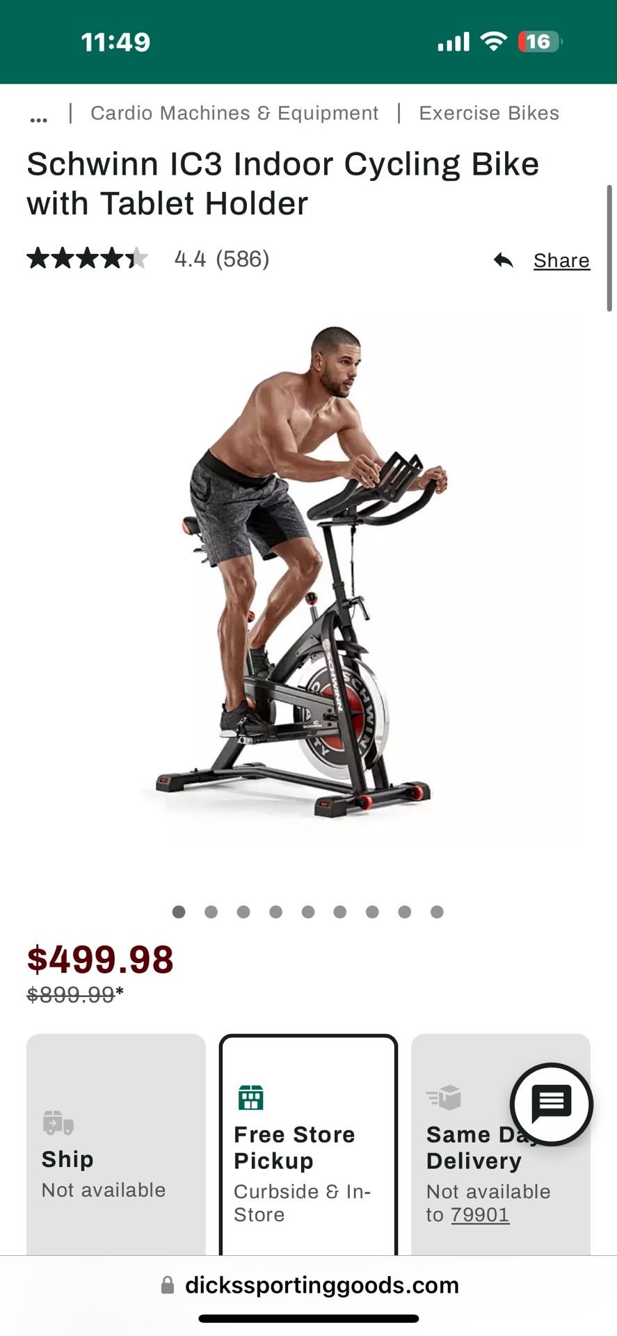 Schwinn IC3 Indoor Cycling Bike with Tablet Holder