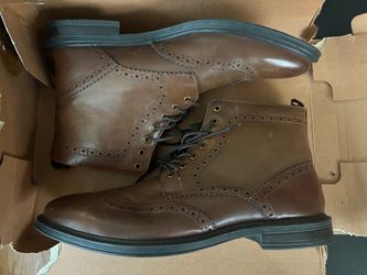2 Leather Boots Brown New Black worn once Size 12