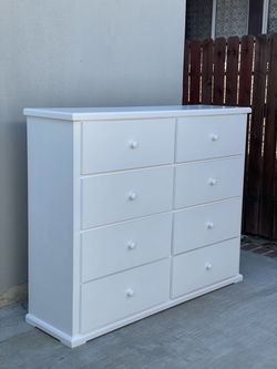 Solid Wood White 8 Drawer Dresser