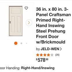 36in exterior door 3 panel