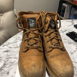 Georgia Boots Size 9.5 Steel Toe Full Leather 