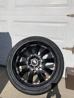 Rims & Tires Black 24” (4) Clean 10 Spokes