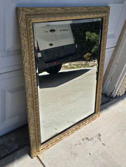 Large Gold Ornate Framed Wall Mirror 28" x 36",