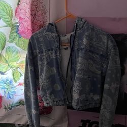 Ashley Vintage charm Zip Up Cropped Jacket With Fleece Lining Size Small