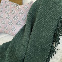 Forest Green Throw Blanket Never Used 