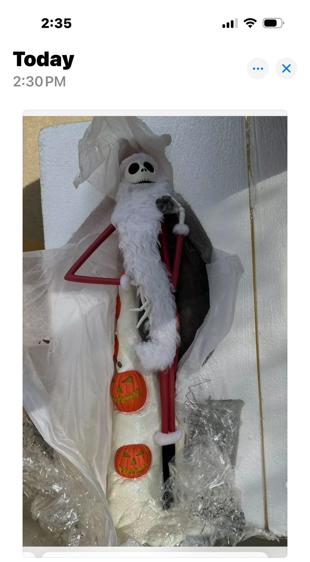 Nightmare Before Christmas Santa Claws Big Figure -NO BOX-Pumpkin Lights Up