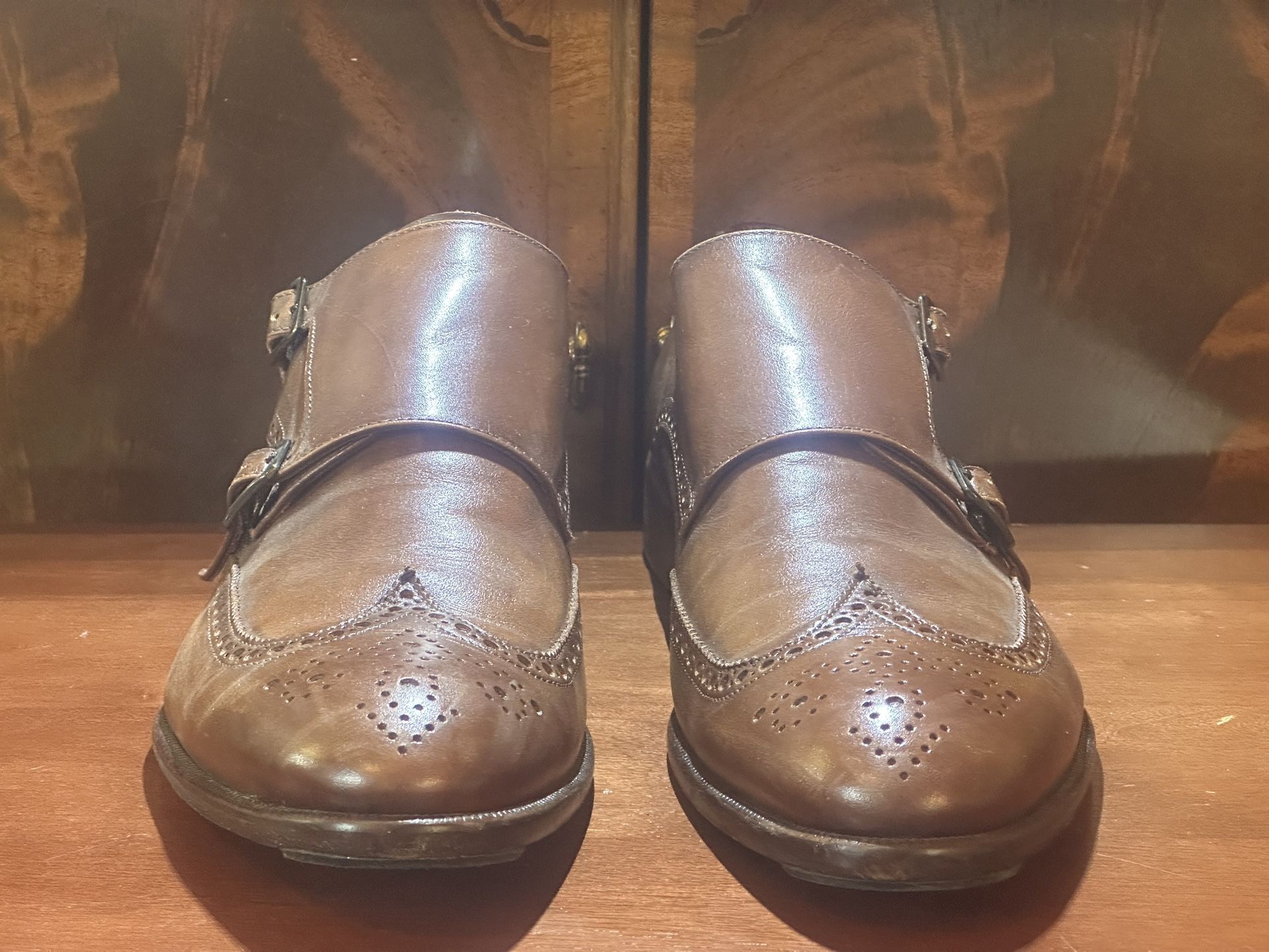 Curatore Wingtip Double Monk Strap Dress Shoes