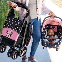 Minnie mouse car seat and stroller set