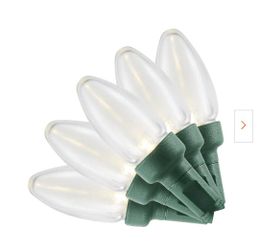 Christmas Outdoor House Trim Lights - Two Sets Of 150-Light C6 Transparent Warm White Ultra Bright LED String Light Set