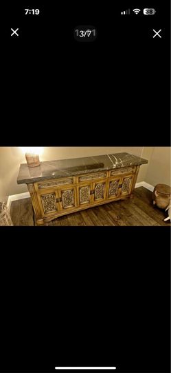 Free!  Large Tv Console: Cabinet With Marble Top