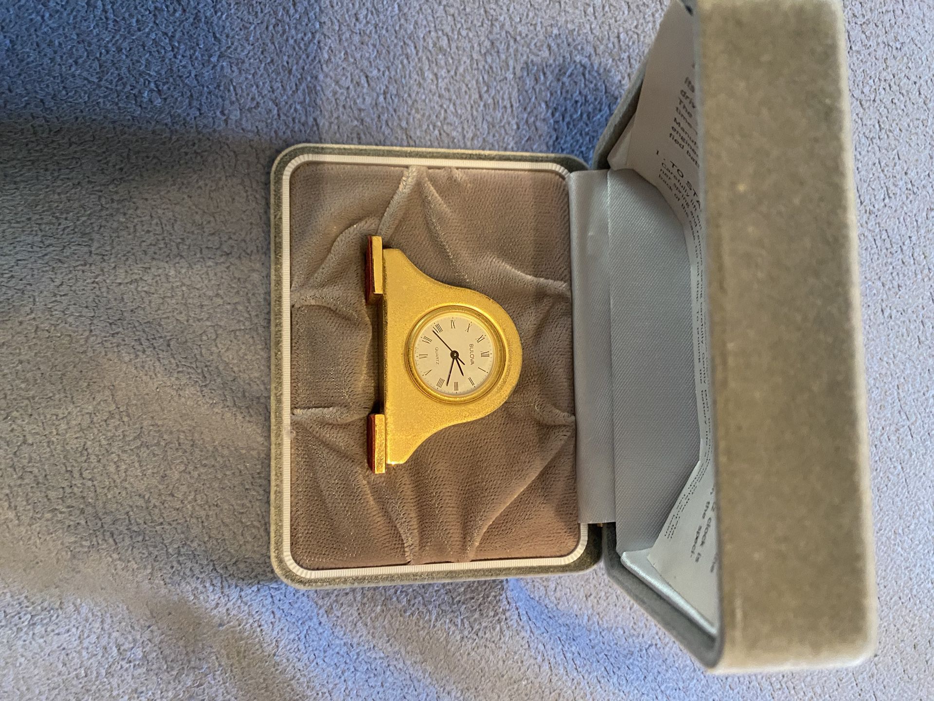 Vintage Miniature Bulova Mantel Clock. 