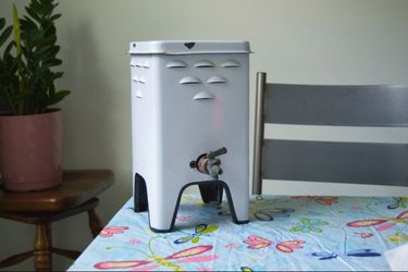 APCO Antique Gas Heater White Enamel Metal, Selling for Display or Restoration