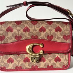 Coach Heart Print Shoulder Bag