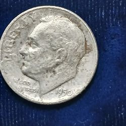 1950p Roosevelt Dime 95%silver See Details Below 