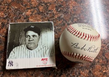 Babe Ruth Signature Baseball with Photo Box