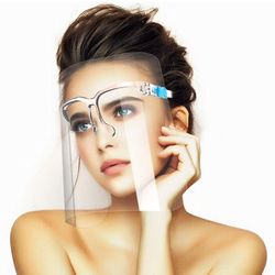 TSAI Clear Face Shields Anti-Fog Droplets Splash Glasses Style Face Shields for Protect Eyes Nose & Mouth Plastic Shield Masks for Adults 4 glasses 7