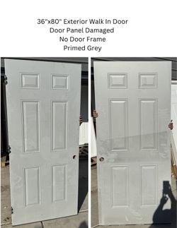 Second  Hand 36”x80” Exterior Metal Walk In Doors