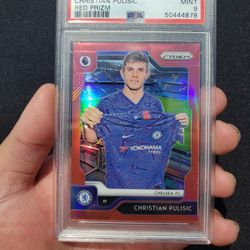 2019 Panini Red Rookie Prizm EPL Soccer #30 Christian Pulisic /149 PSA 9 RC