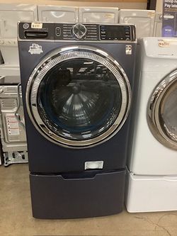 GE Smart 4.8 cu.ft. Front Load Washer with Pedestal Storage Drawer