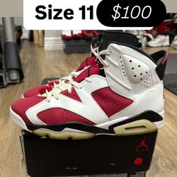 Jordan 6s carmines size 11