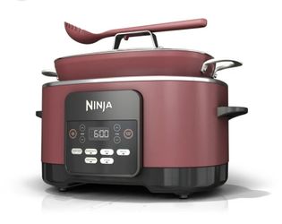 Ninja 10-in-1 Foodi Possible 8.5 Qt Multi-Cooker, Slow Cook, Dutch Oven, Steamer, Triple Heat Fusion, Glass Lid & Integrated Spoon, MC1000WM Cherry Ta