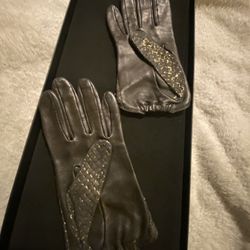 Agnelle black Leather Gloves