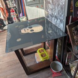 CUSTOME ETCHED Glass  SKULL END TABLE
