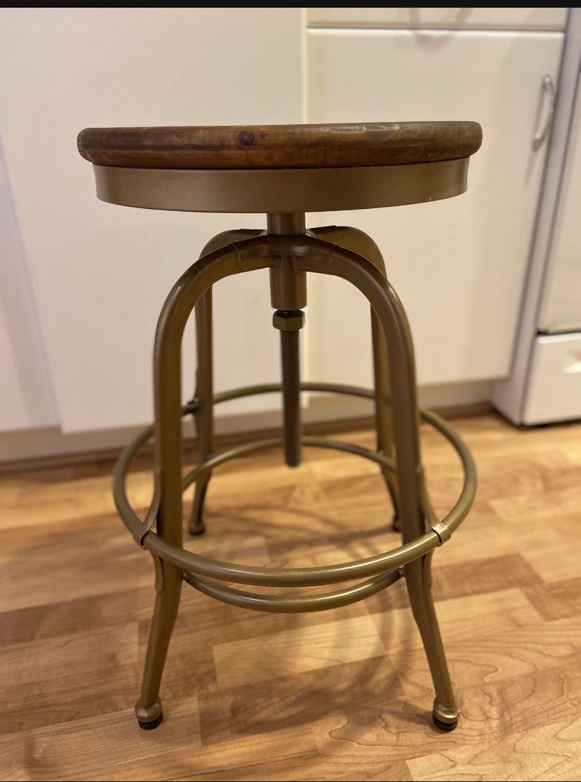Pottery Barn Swivel Counter Stool - Leary Brass & Wood