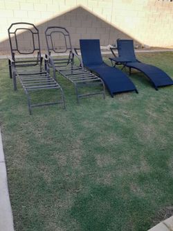 2 Pairs Of Outdoor Patio Chaise Lounge Pool Chairs $50 each pair See All Photos Read Description