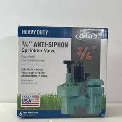 Orbit 3/4 inch Anti-Siphon Sprinkler Valve, 57623-20  Made In USA Open Box
