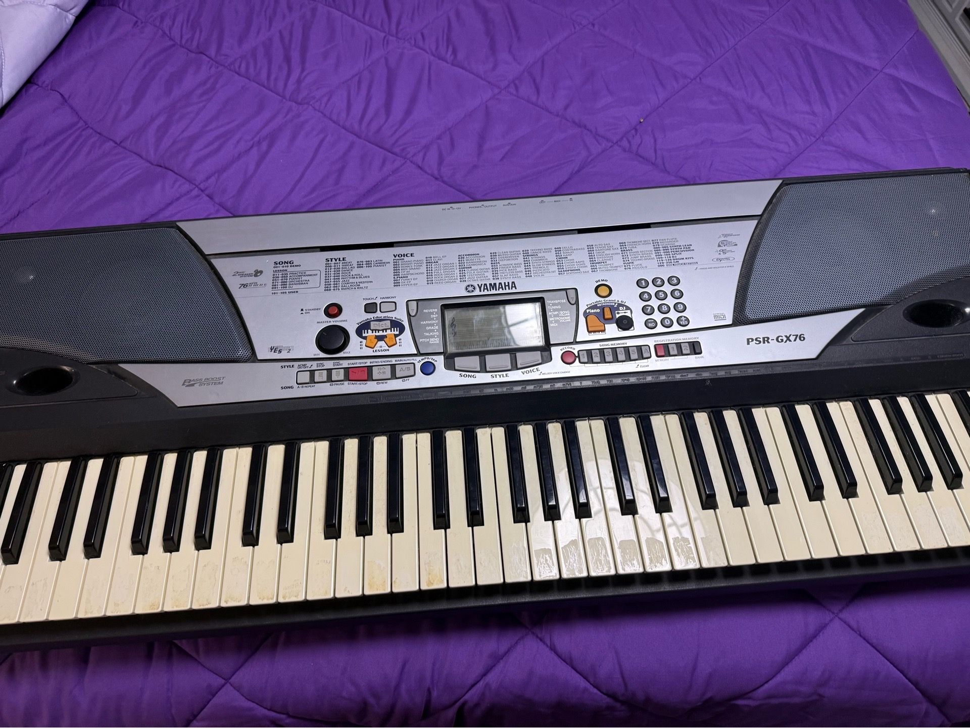 Yamaha keyboard and Harmonica