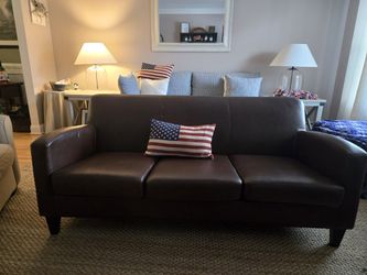 Brown Leather Sofa/chair
