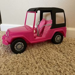 Hot Pink Barbie Jeep Car