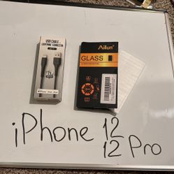 USB cable+glass(12/12pro)