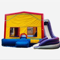 bounce house with slide