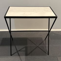 Marble and Iron Side Table