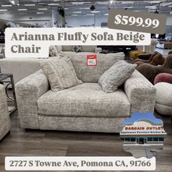 Arianna Fluffy Sofa Beige Chair 