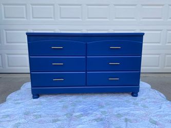 Refinished Navy Blue 6-Drawer Dresser