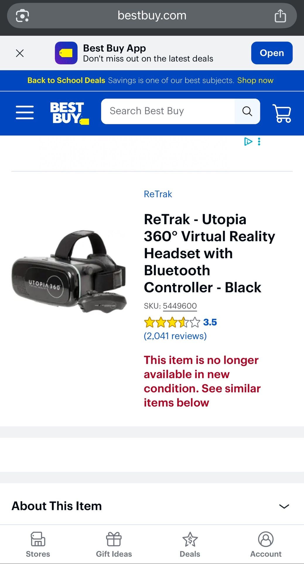Virtual Reality 3D Headset- Utopia 360