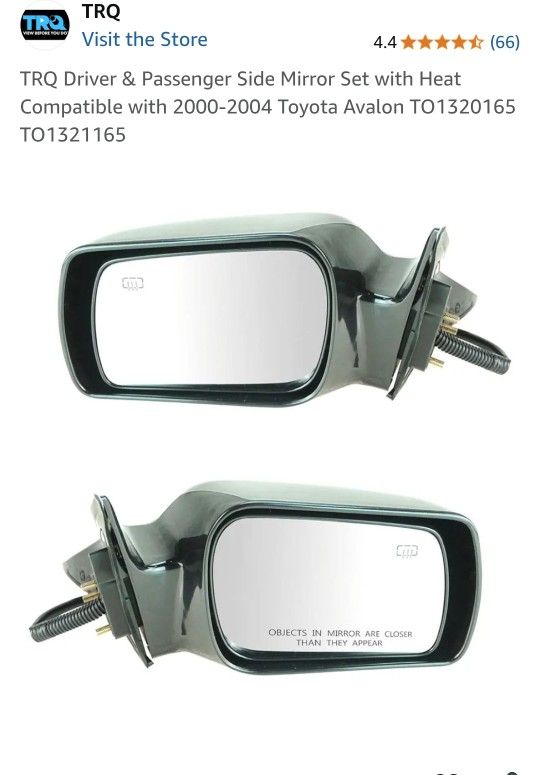 New Driver & Passenger Side Mirror Set with Heat Compatible with 2000-2004 Toyota Avalon